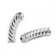 Acrylic Tube Twisted bead 33x8mm Silver